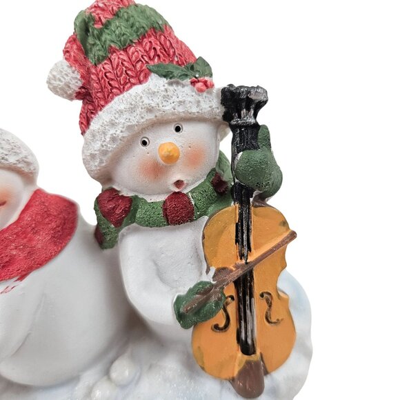 Yankee Candle Snowmen Instruments Glass Votive Holder Resin Cello Drum Christmas - Picture 3 of 10